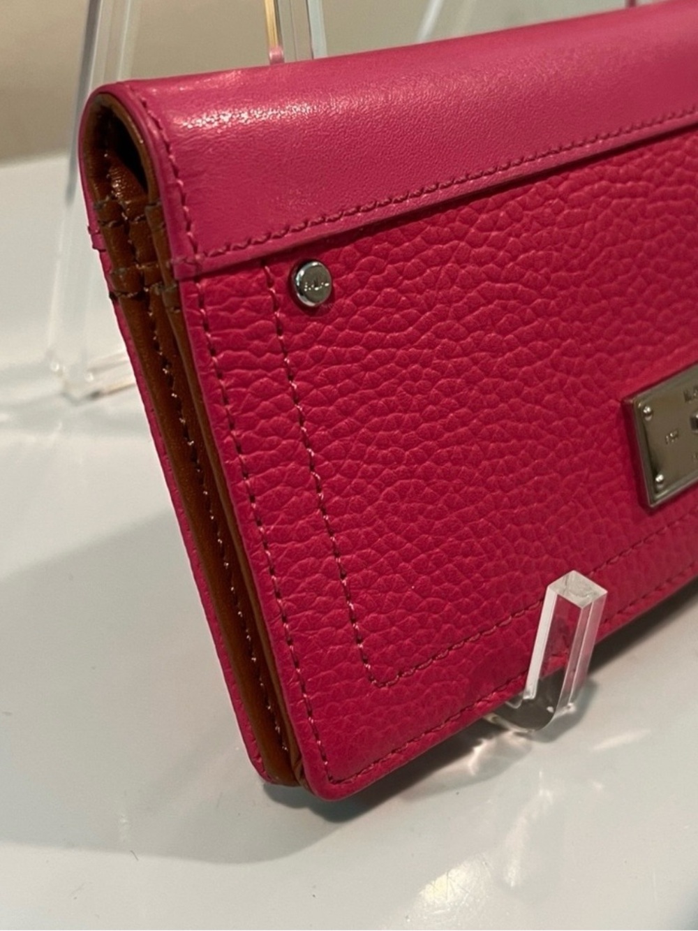 Lauren Ralph Lauren Hot Pink Leather Continental Wallet EUC - Picture 6 of 14